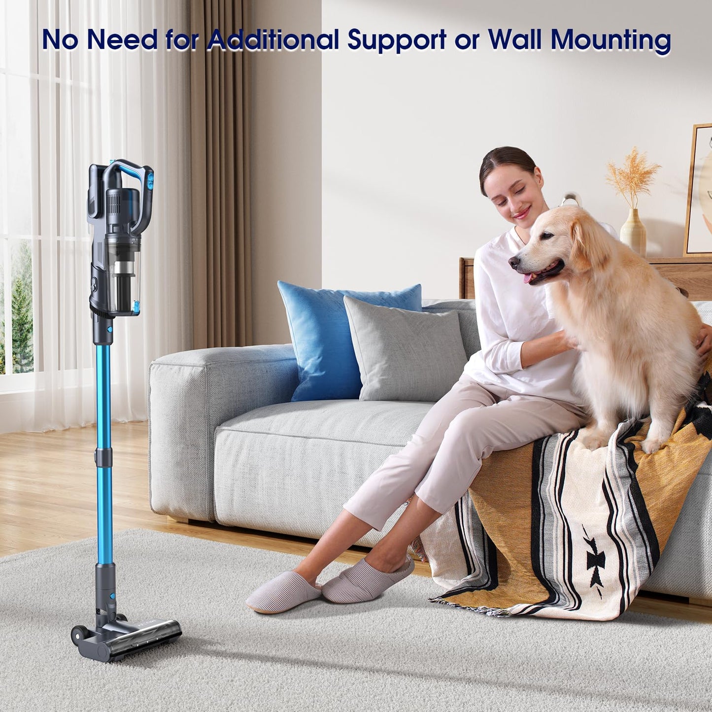 MIUZZY Cordless Vacuum Cleaner with Powerful Suction