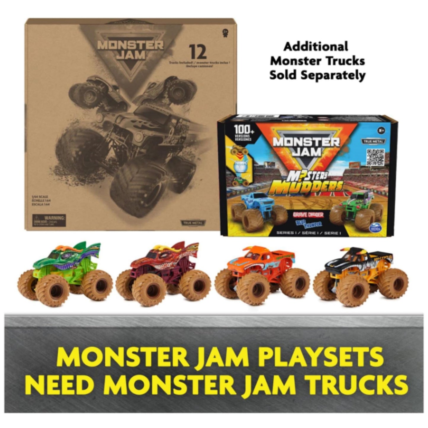 Monster Jam, Megalodon Loop of Doom Stunt Playset with Exclusive 1:64 Scale Die-Cast Monster Truck for Kids Toys for Boys Ages 3 4 5 6 and Up