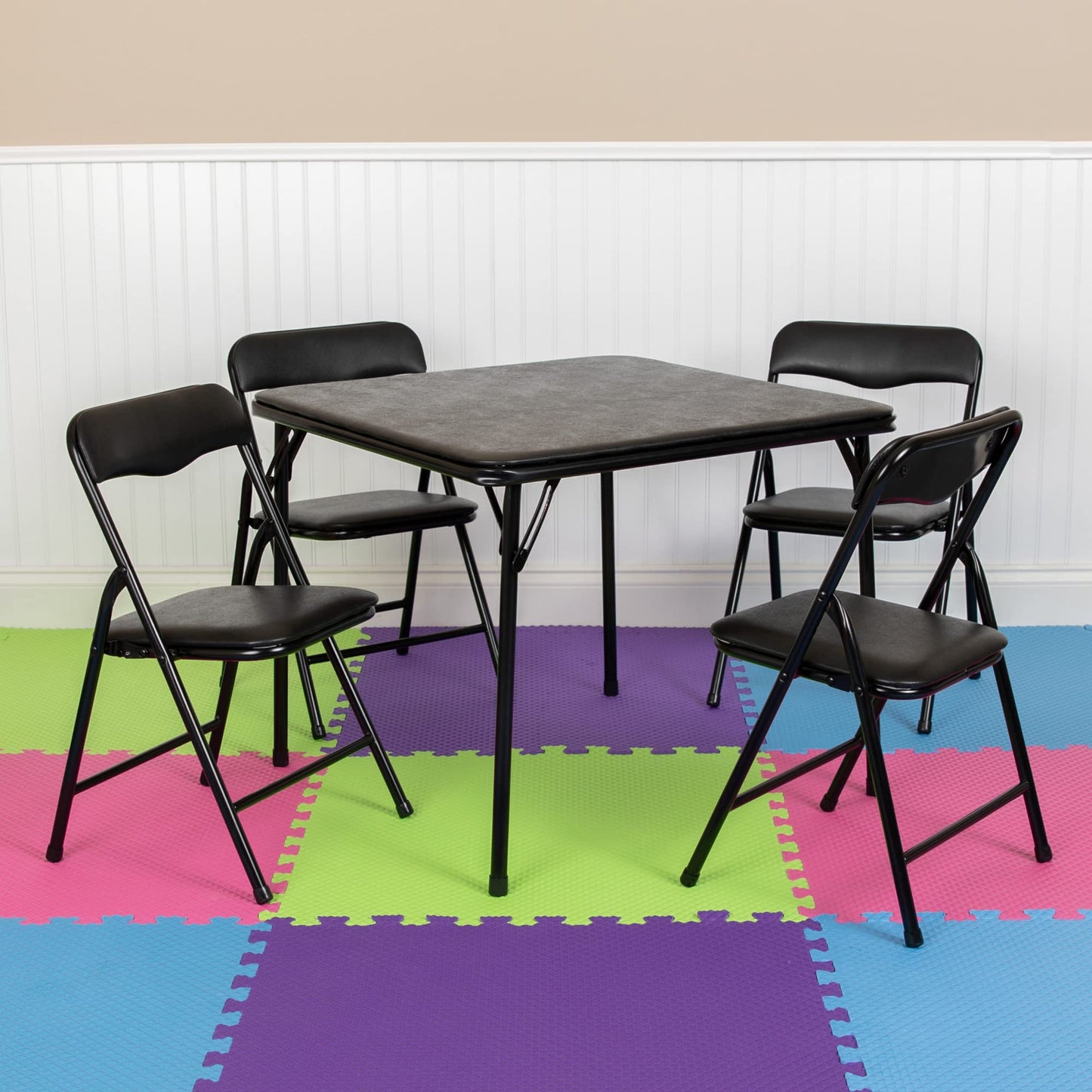 Flash Furniture Kids Folding Table and Chairs Set