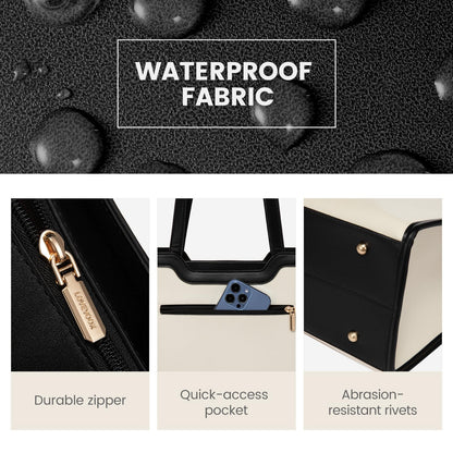 LOVEVOOK 17.3 Inch Leather Laptop Tote Bag