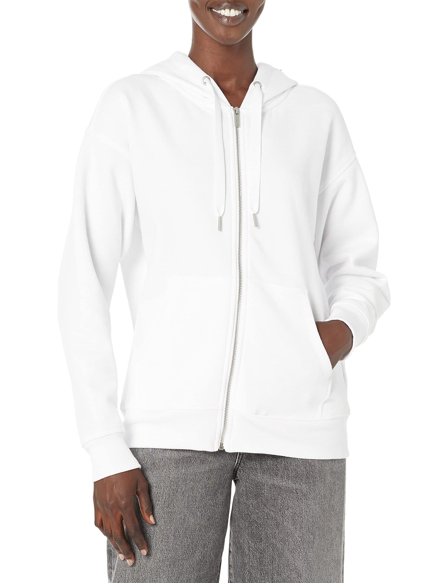 Calvin Klein Performance Women's Eco Fleece Hoodie, White, Small