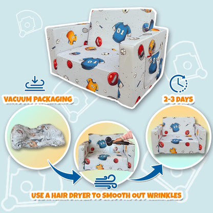 Kids Fold-Out Sofa Lounger for Toddlers