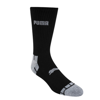 PUMA mens PUMA Men s 6 Pack Crew Socks, Black/Grey, 10 13 US