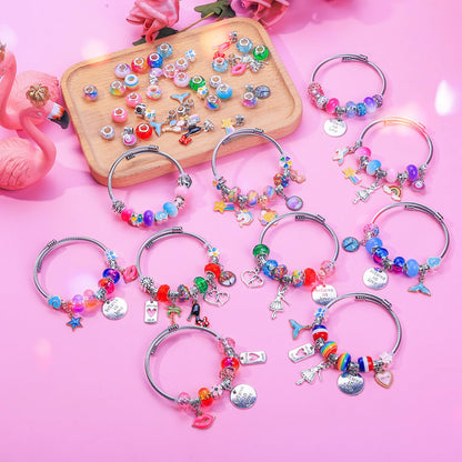 208-Piece Charm Bracelet Making Kit for Girls
