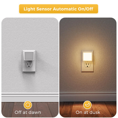 2 Pack LED Night Lights with Dusk to Dawn Sensor