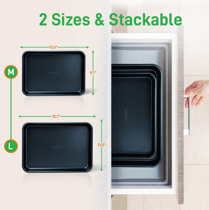 NutriChef Non-Stick Baking Sheet Set, 2-Piece