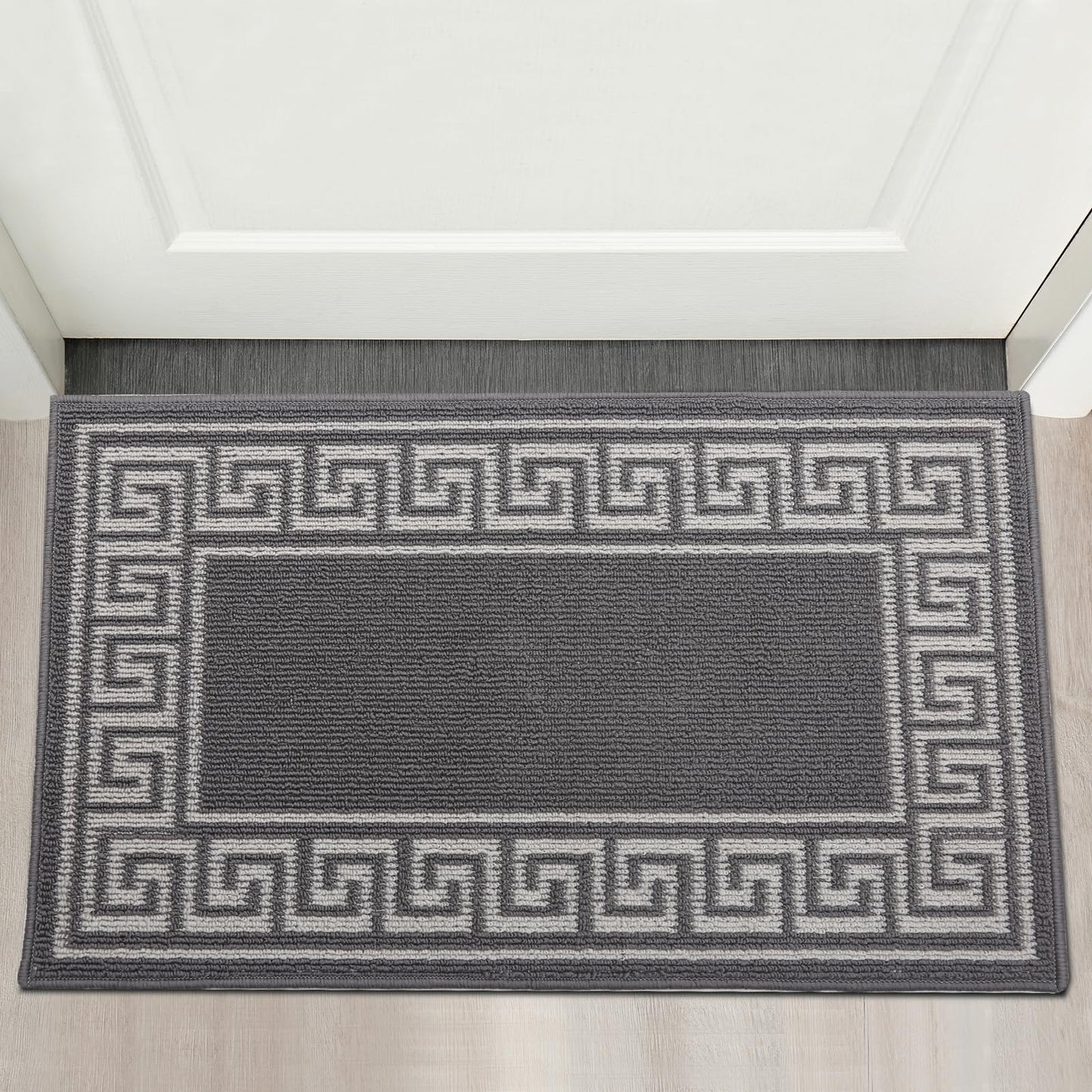 Syalife Door Mat Indoor Doormat, Non-Slip Resist Dirt Entryway Rug Entrance Mat, Dog Door Mat, Super Absorbent Welcome mat for Muddy Wet Shoes and Paws, 24"x35", Grey 03