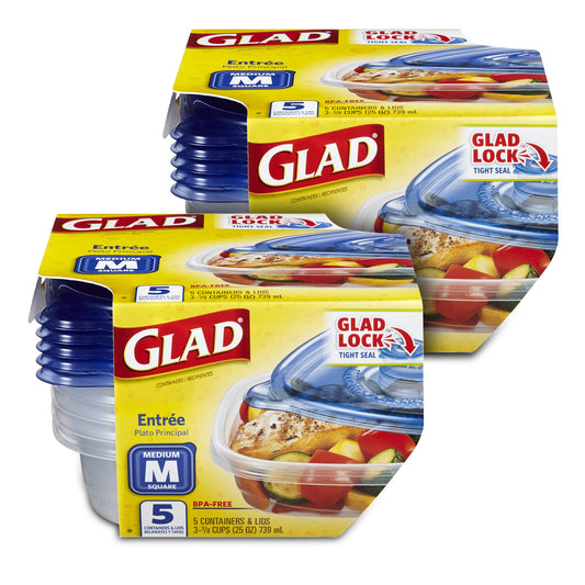 GladWare Medium Food Storage Containers, 10 Count