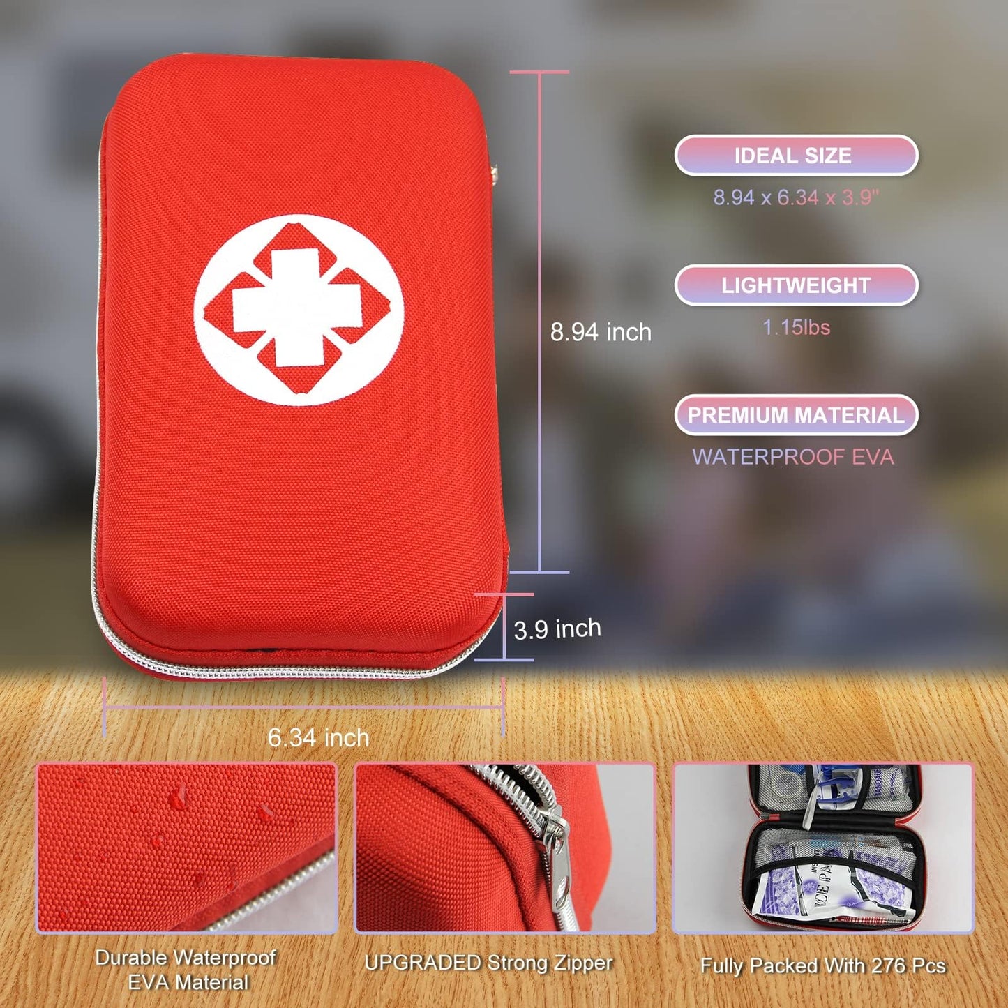 276PCS First Aid Kit for Home and Travel
