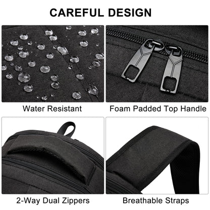 Liokesa Laptop Backpack for Men Women, School Backpacks for Teen Boys Girls, Black Backpack with USB Charging Port, 15.6 Inch Water Resistant College Bookbag Daypack