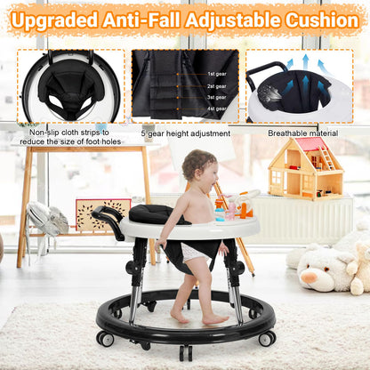 Foldable Baby Walker with 9 Adjustable Heights