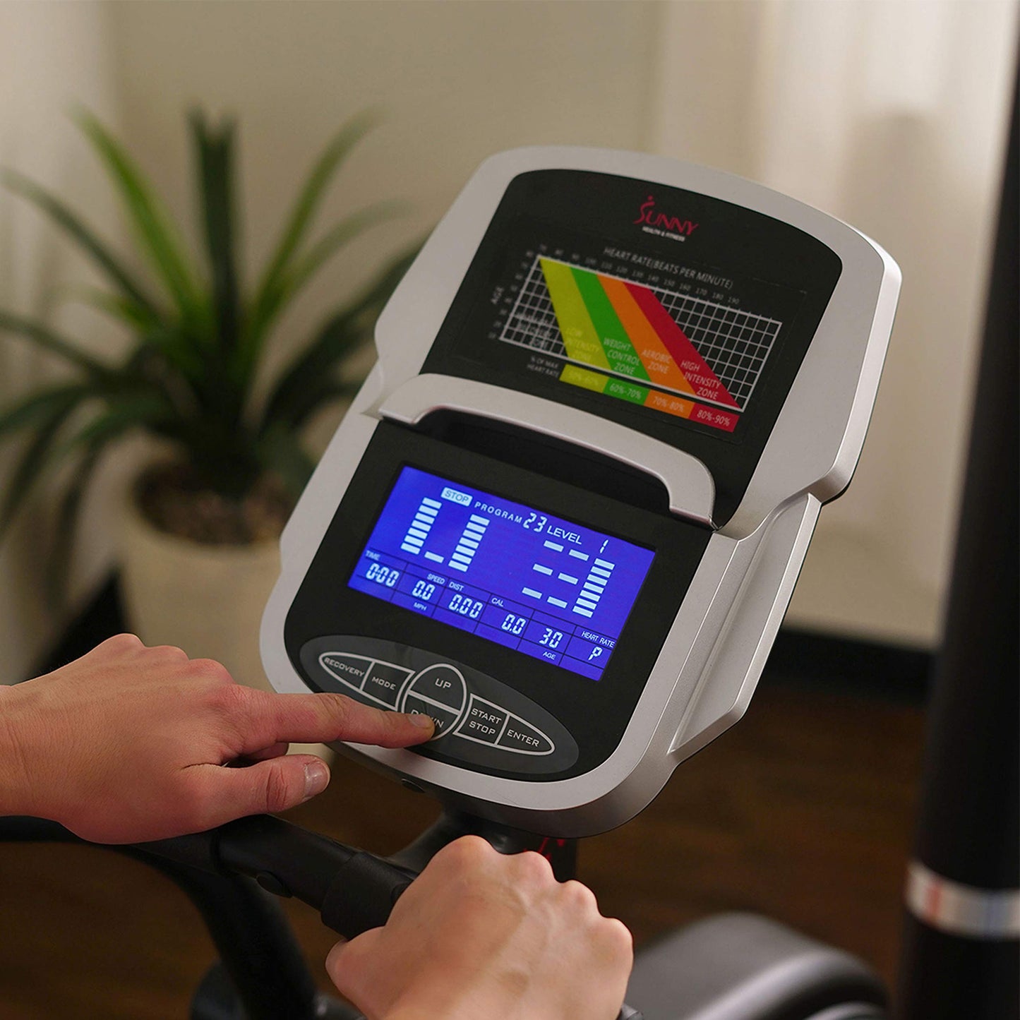 Sunny Health Elliptical Trainer with Heart Rate Monitor