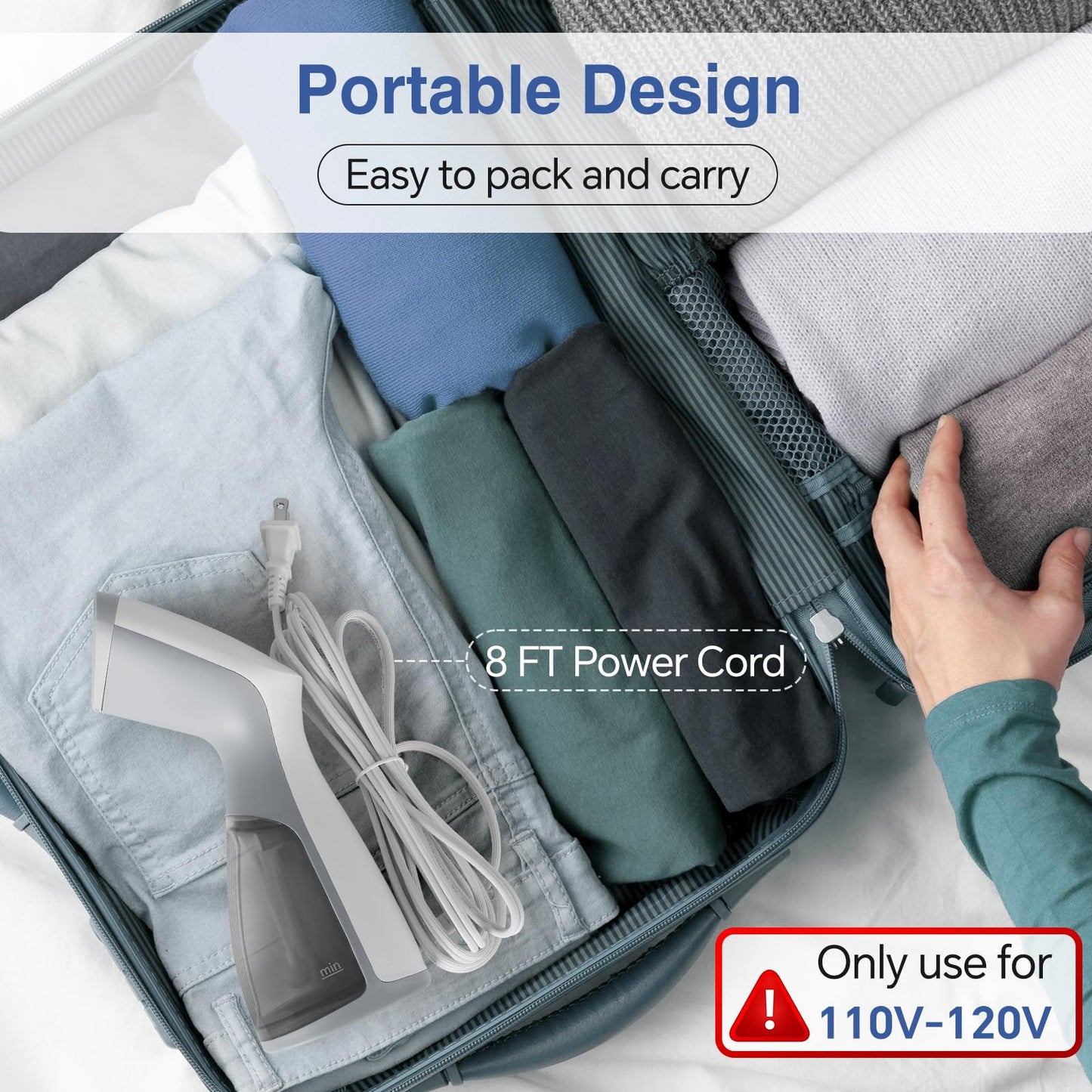 BEAUTURAL Portable Clothes Steamer for All Fabrics