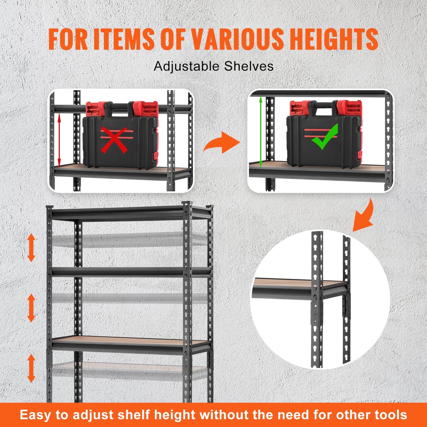 VEVOR 5-Tier Heavy Duty Storage Shelving Unit