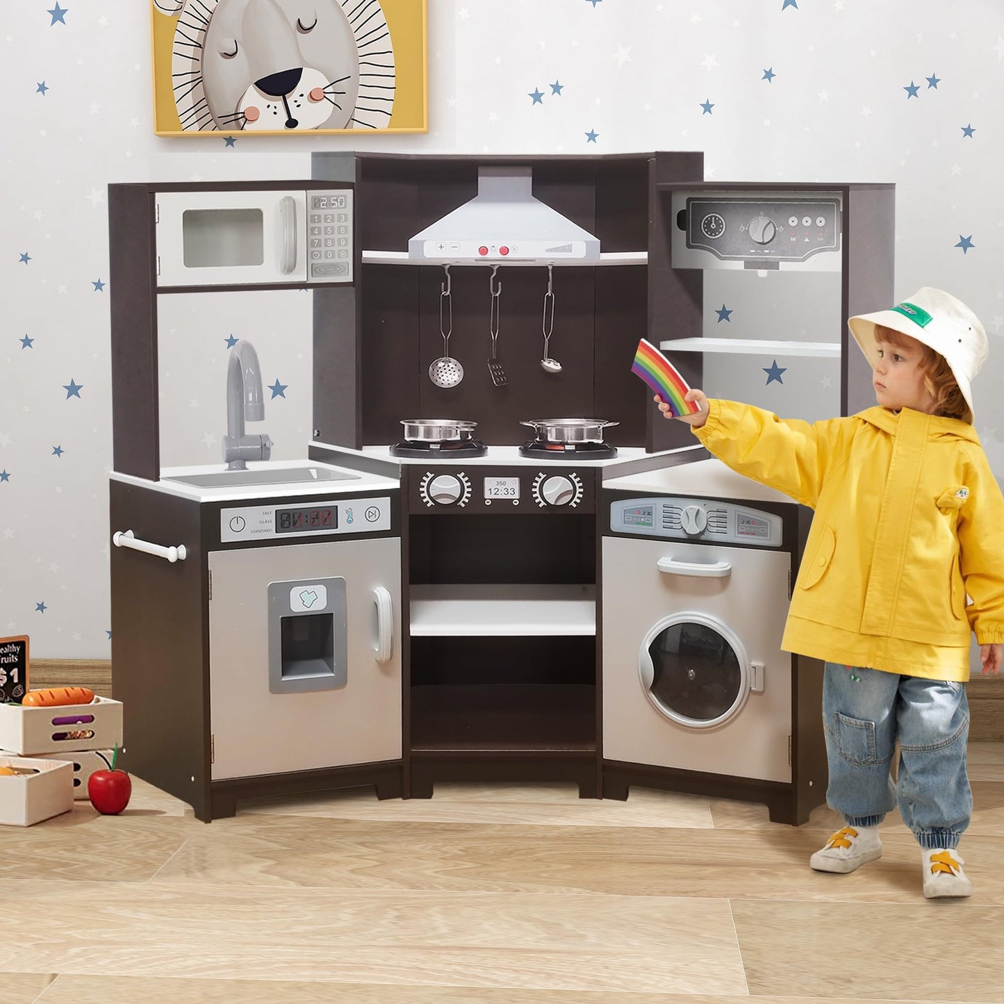 Kids Corner Play Kitchen Set with Lights & Sounds