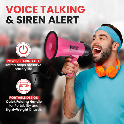 Portable Megaphone Speaker with Microphone and Siren