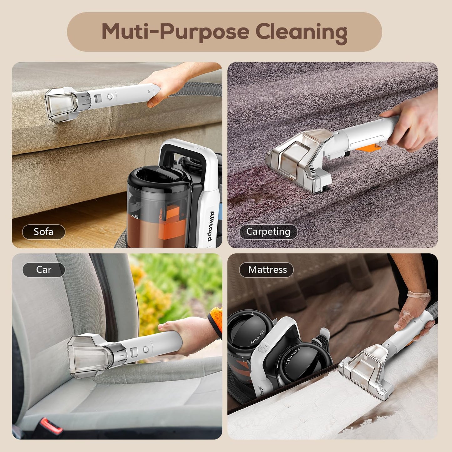 Portable Spot Cleaner for Carpet and Upholstery