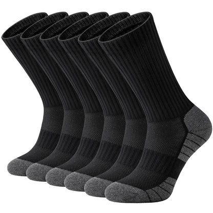 Niorasen Cushioned Athletic Crew Socks, 6 Pairs