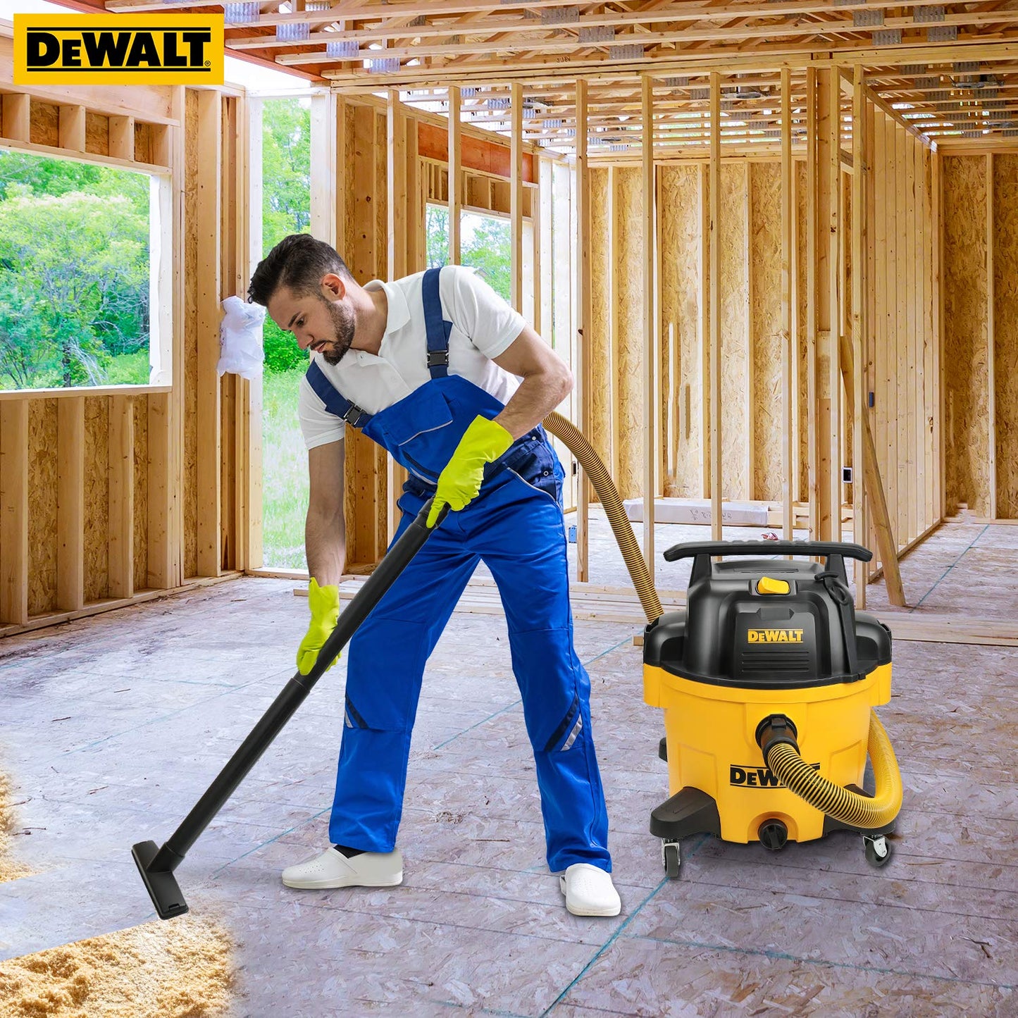 DEWALT 9 Gallon Wet/Dry VAC, Heavy-Duty Shop Vacuum with Attachments, 5 Peak HP, with Blower Function, DXV09PA