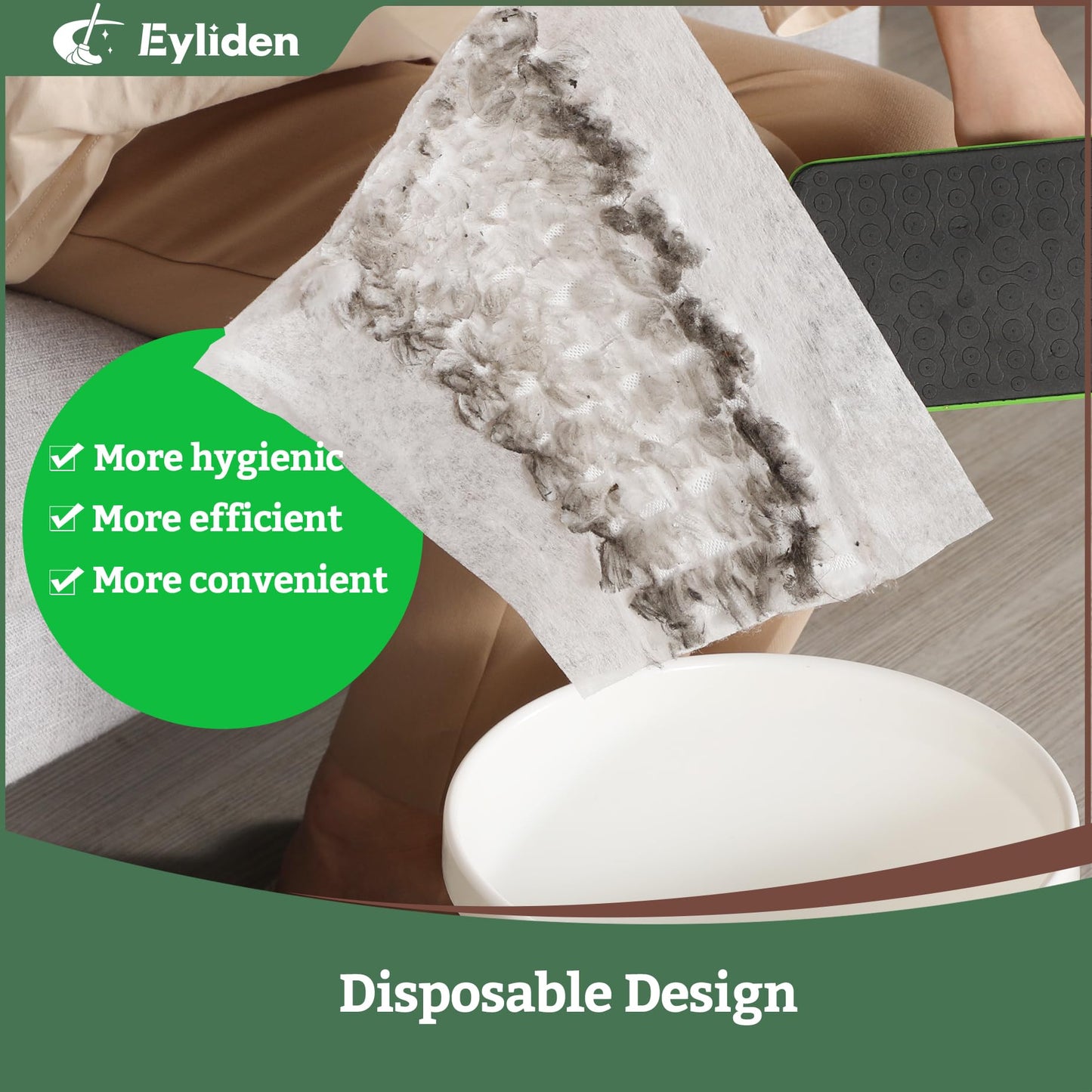 Eyliden Sweeper Mop - Lock Tight Design No Lost Pads - 36 Disposable Dry & Wet Cloths, Dust Mop Starter Kit for Pet Hair, Hardwood Floors, 360 Swivel, Universal Refills, Efficient Floor Cleaning