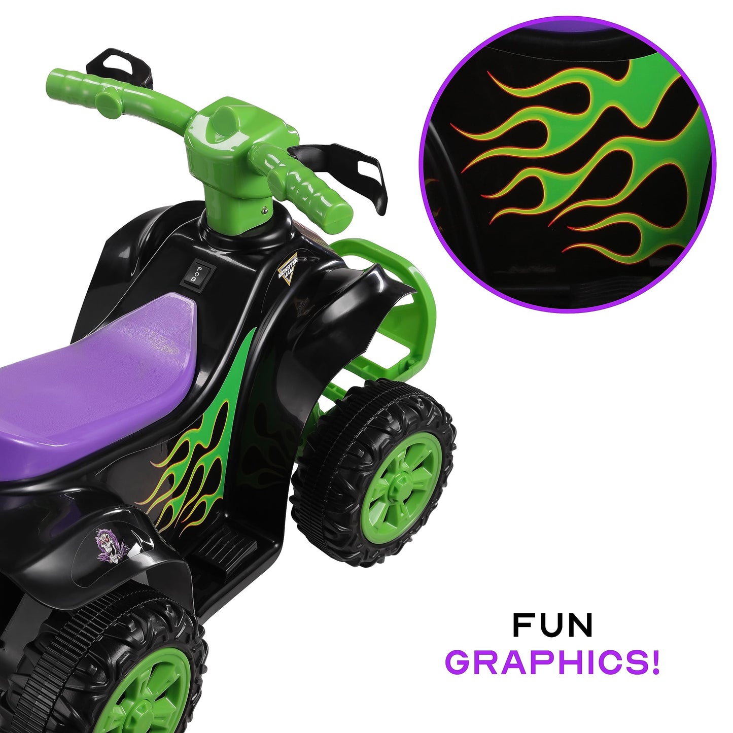 Monster Jam 6V Kids ATV Ride-On Toy