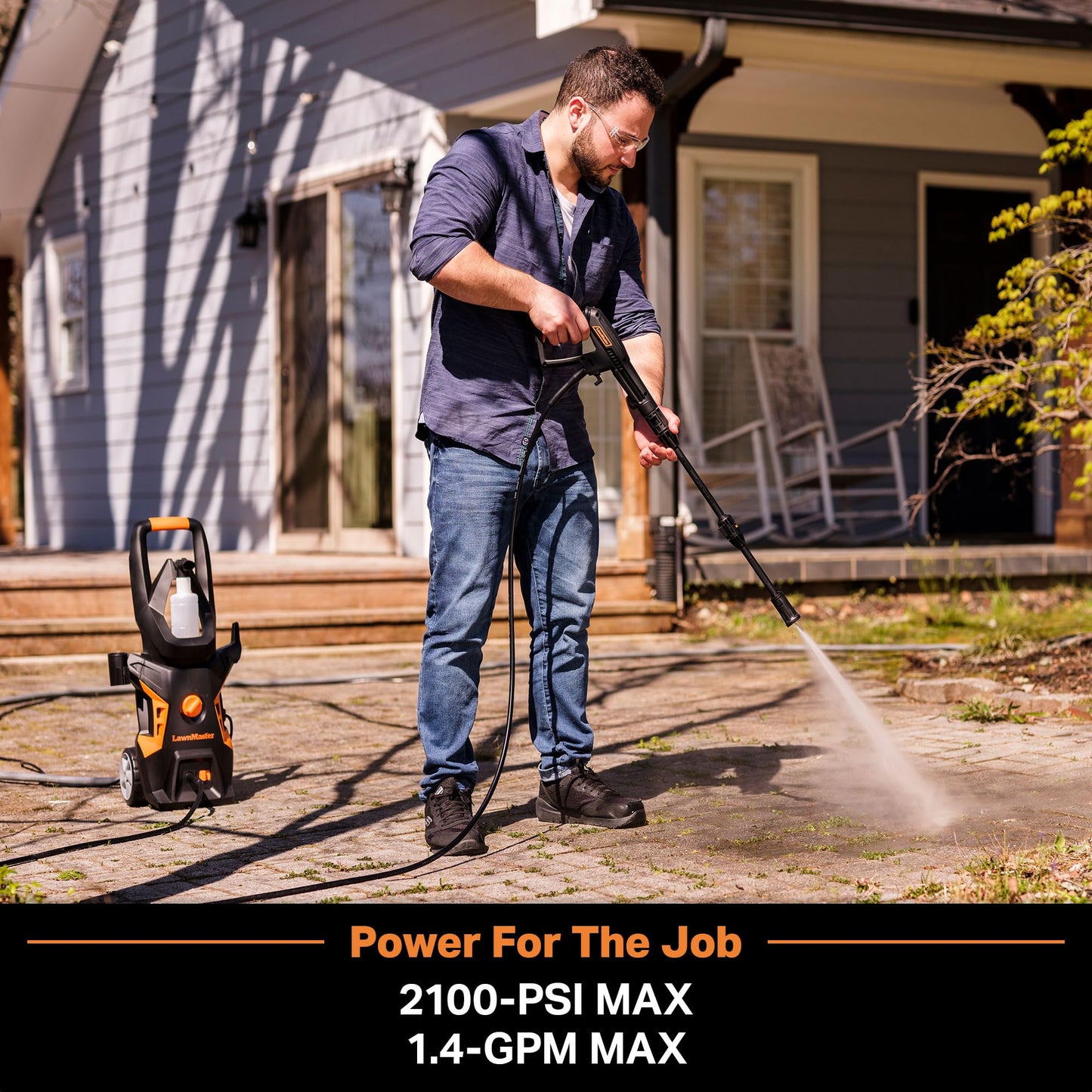 LawnMaster Electric Pressure Washer 2100 PSI 1.4 GPM