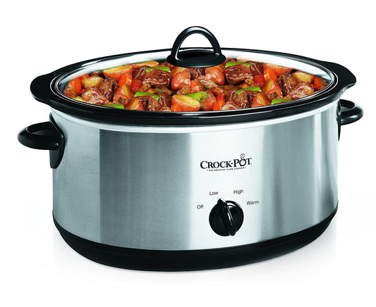 Crock-Pot 7 Quart Manual Slow Cooker, Stainless Steel