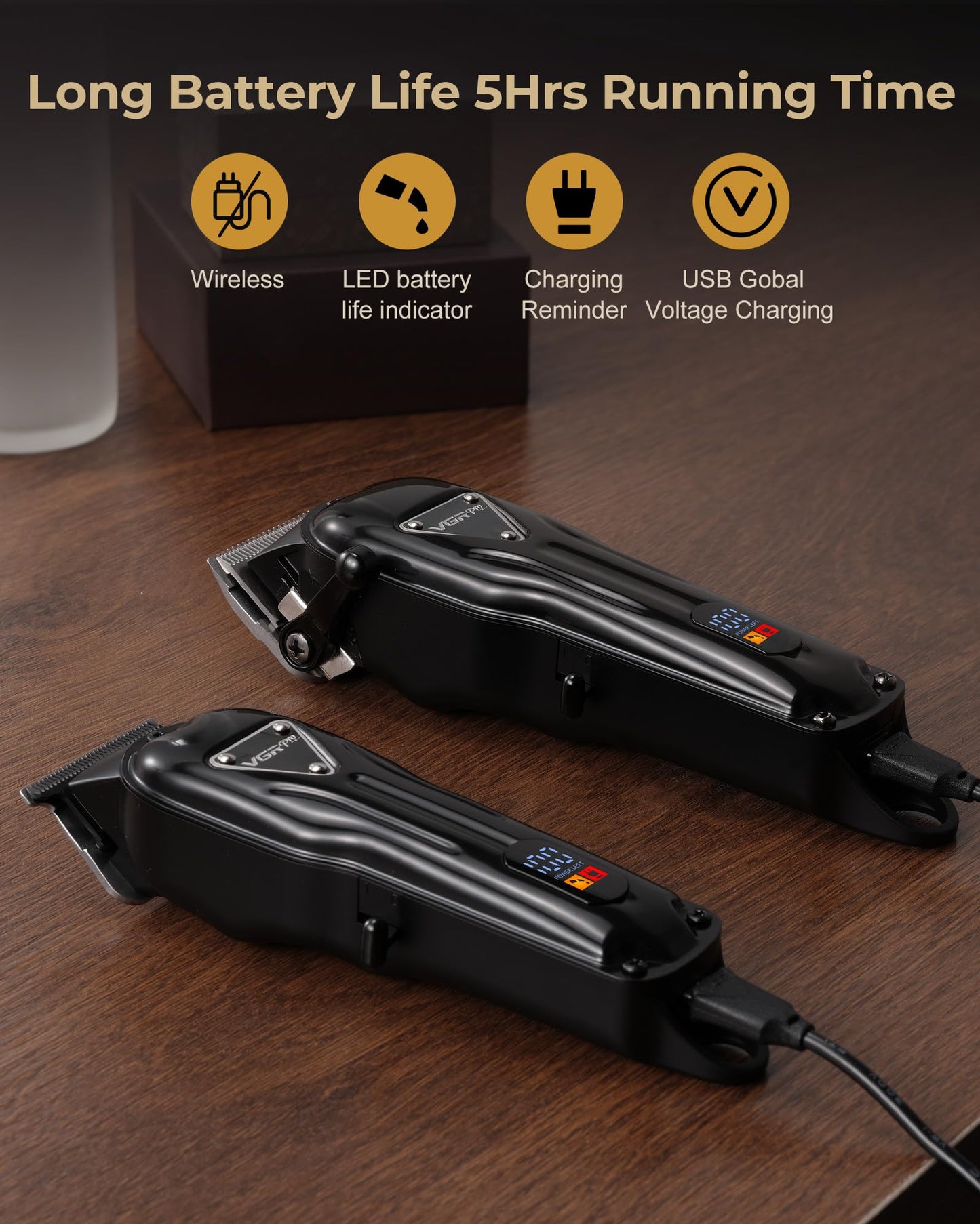 VGRPRO Men's Cordless Clipper and Trimmer Set