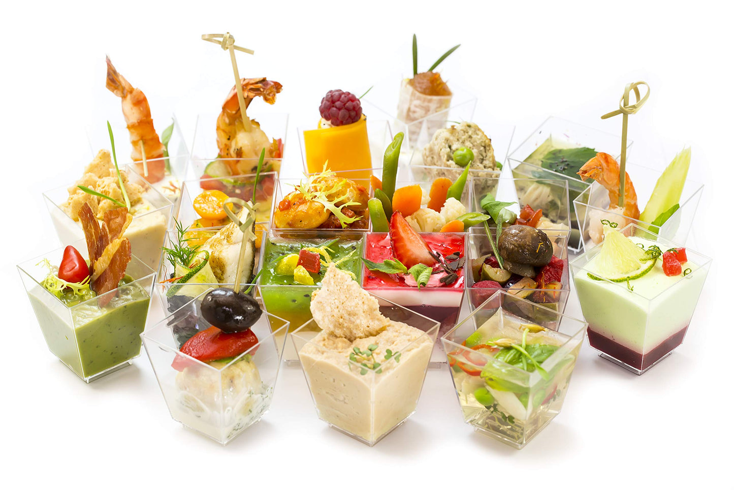 50 Pack Mini Dessert Cups with Lids & Spoons