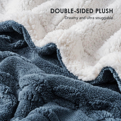 EVERGRACE Cozy Reversible Sherpa Fleece Throw Blanket
