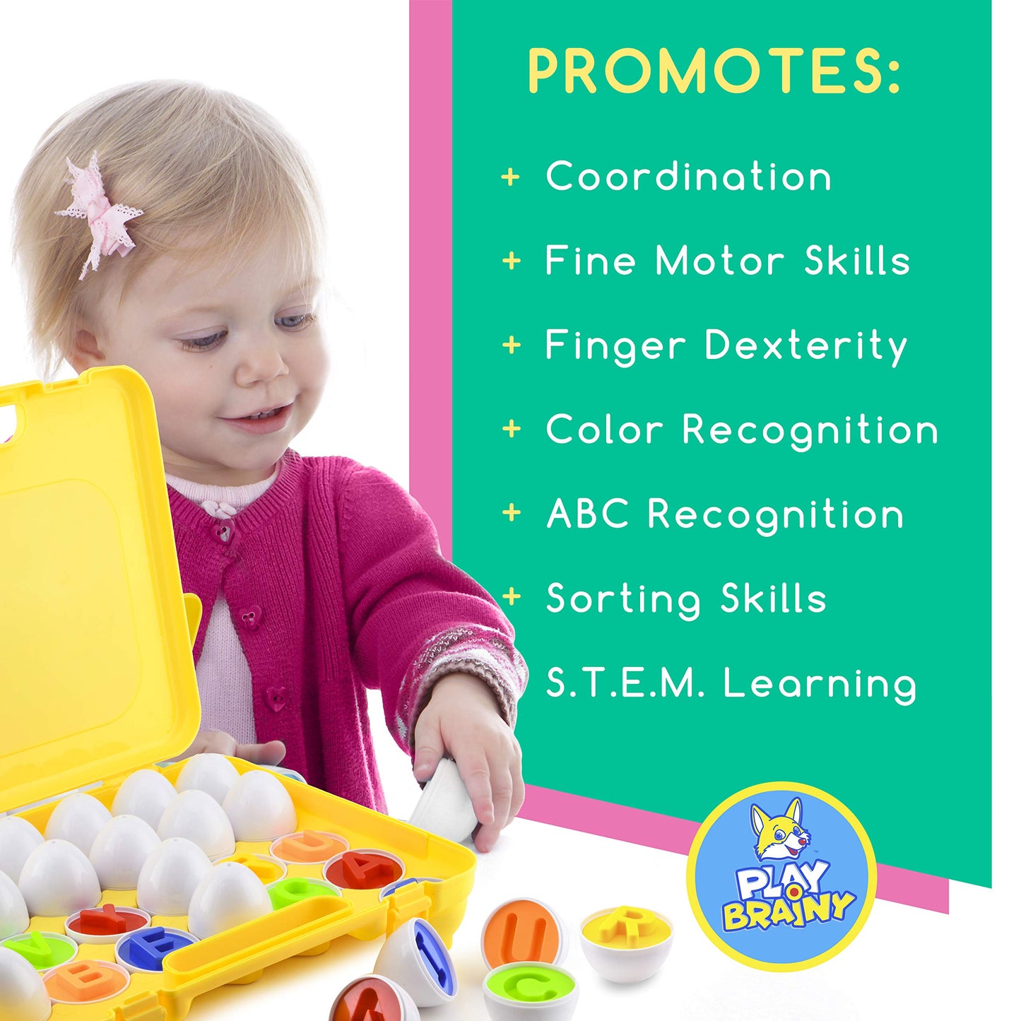 26 Pc Montessori Alphabet Matching Eggs Educational Toy