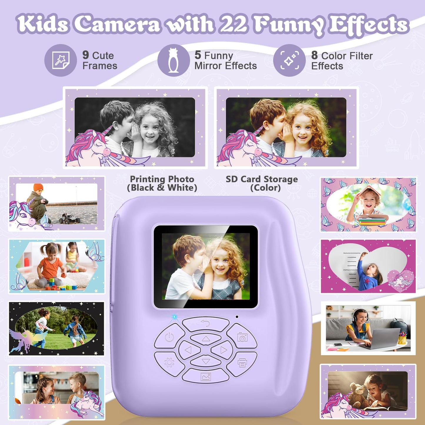 Kids Instant Print Camera with 32GB Card