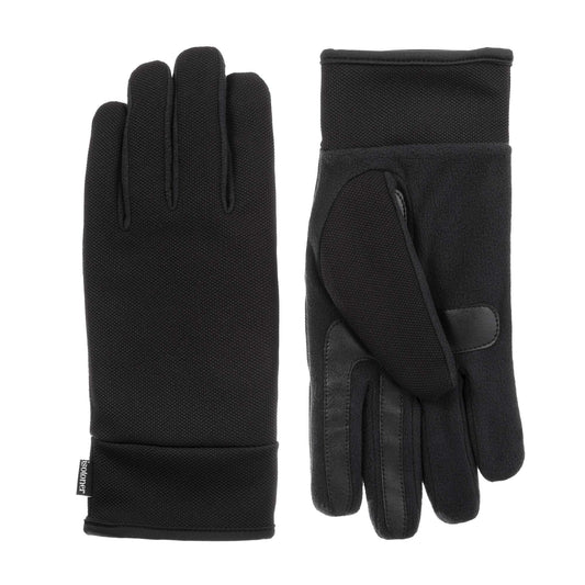 isotoner Men's Touchscreen Gloves, Water Repellent, Black