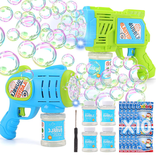 2 Pack Bubble Gun Machine for Kids Outdoor Fun