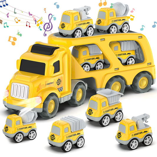 5-in-1 Transport Trucks Cars Toy Set for Kids