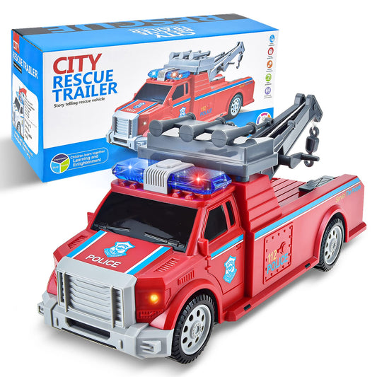 Electric Rescue Truck Toy with Lights and Sounds