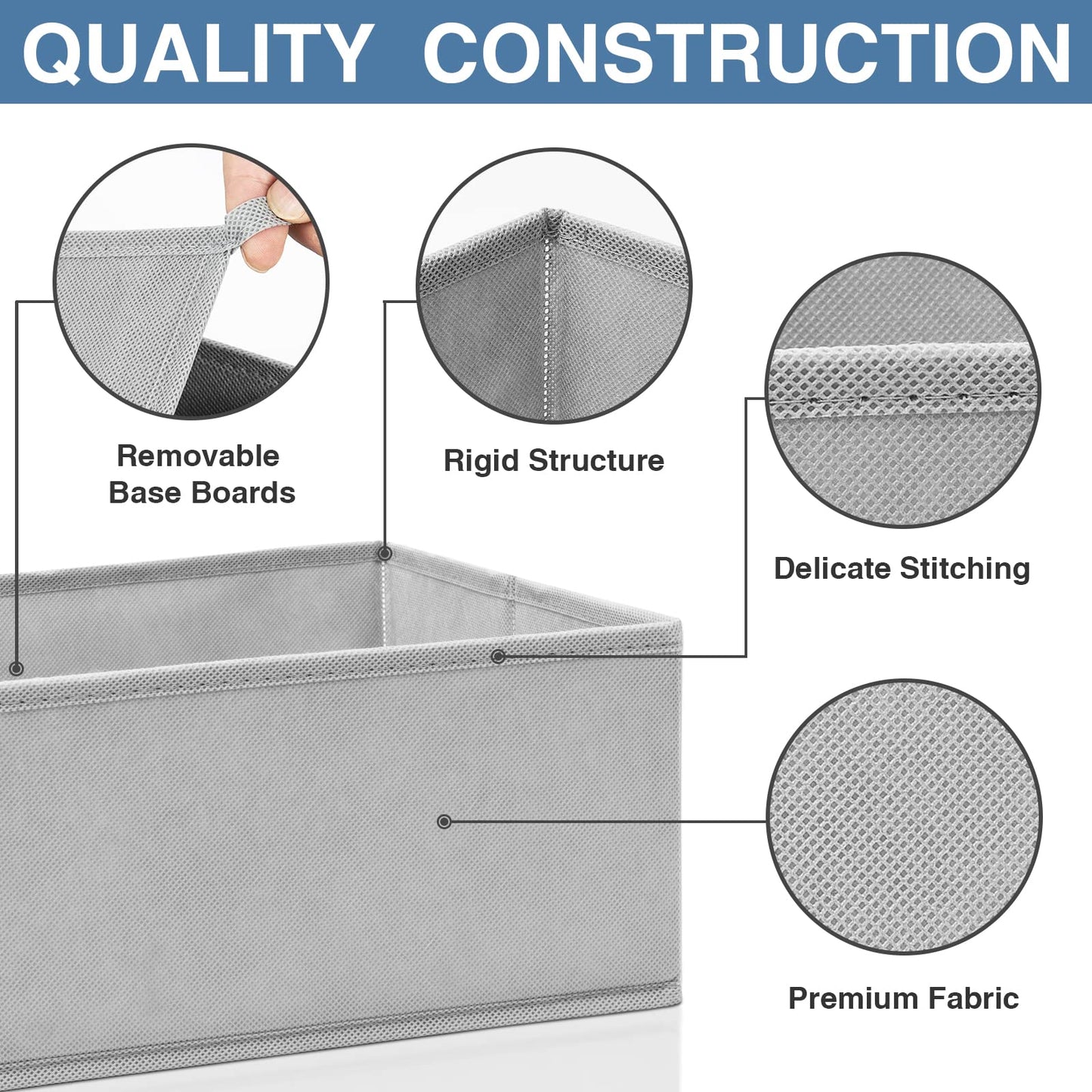 12 Pack Foldable Drawer Organizer Bins