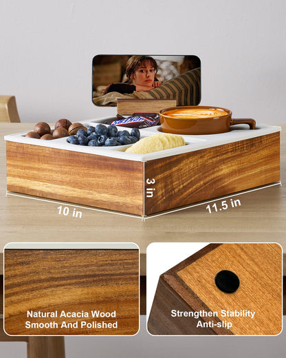 Couch Cup Holder Tray for Drinks and Storage