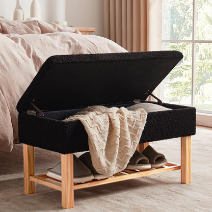 Ottoman Storage Bench with Upholstered Seating
