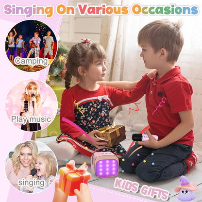 Mini Karaoke Machine with Wireless Microphones