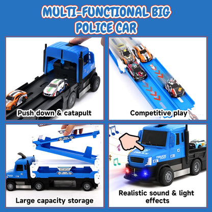 Transporter Truck with Race Track and Cars