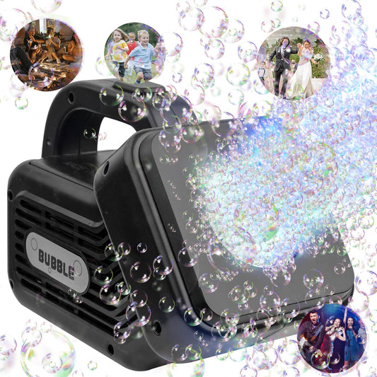 Bubble Machine for Kids, Upgrade Automatic Bubble Machine Portable Bubble Maker Outdoor Bubble Machine for Dogs Pets, Electric Bubble Blower Machine for Parties, Birthday, Wedding, Camping