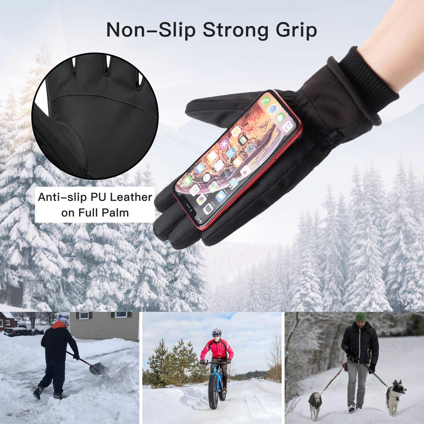 Winter Thermal Touchscreen Gloves for Outdoor Activities