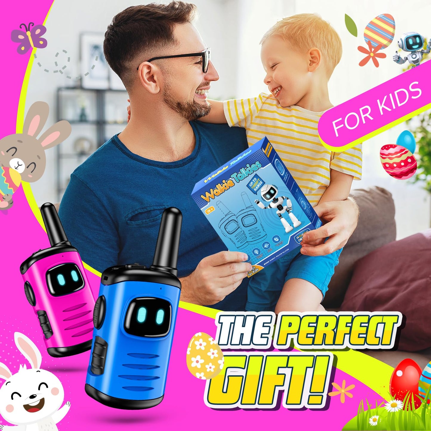 Mini Robots Walkie Talkies for Kids 3-8