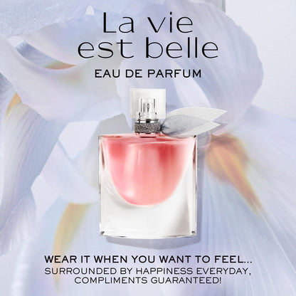 Lancôme La Vie Est Belle Eau de Parfum - Long Lasting Fragrance with Notes of Iris, Earthy Patchouli, Warm Vanilla & Spun Sugar - Floral & Sweet Women's Perfume, 1.7 Fl Oz