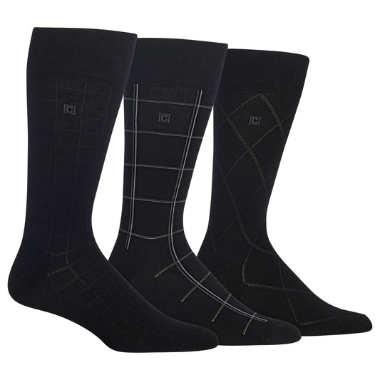 3 Pair Chaps Men's Classic Dress Socks