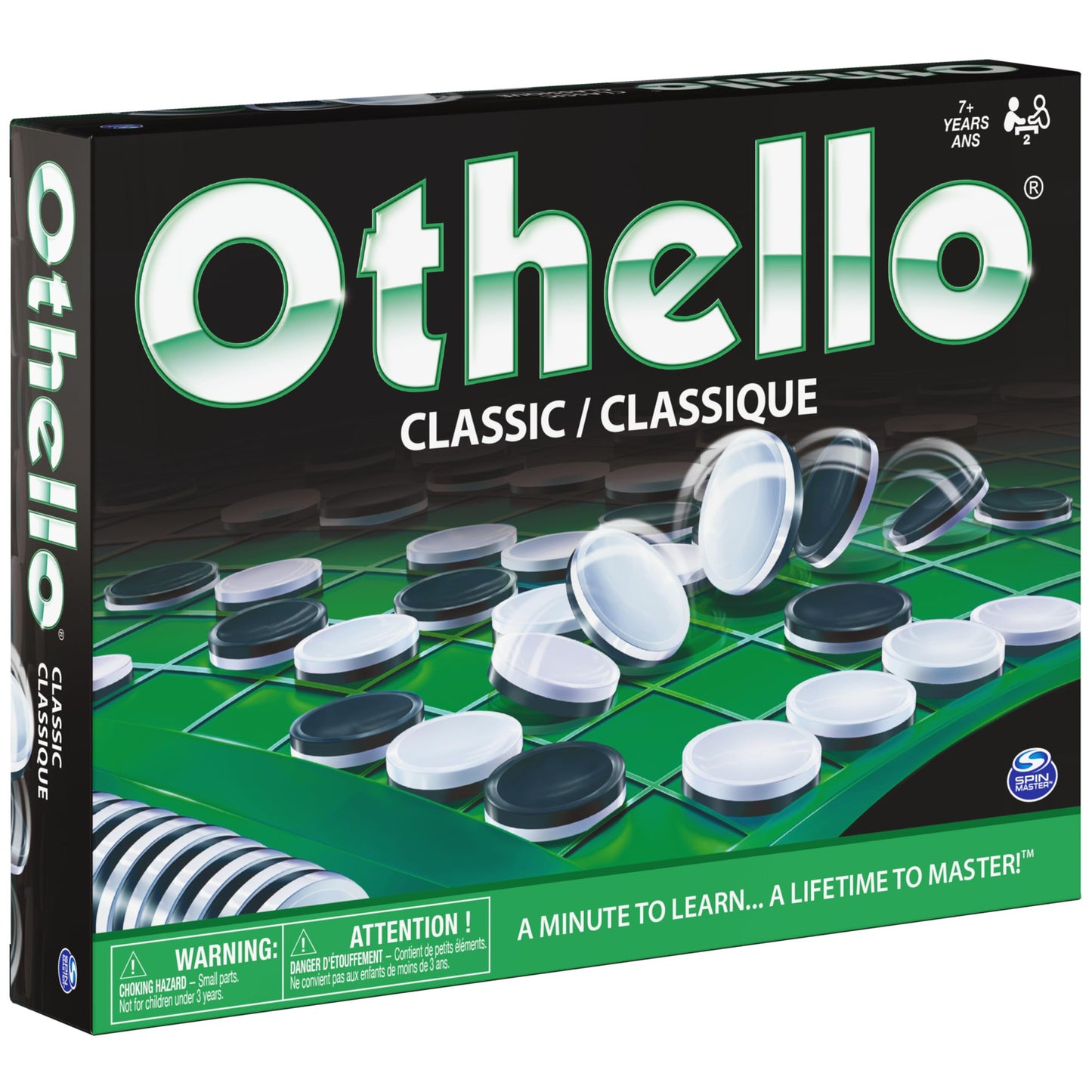 Spin Master Othello, Strategy Classic Family Board Game 2-Player Reversi Brain Teaser STEM Math Skills, for Adults and Kids Ages 7 and up
