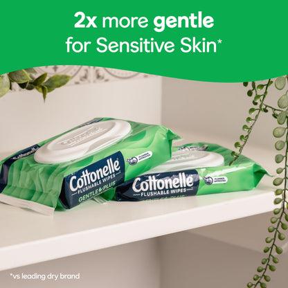 Cottonelle GentlePlus Flushable Wipes with Aloe