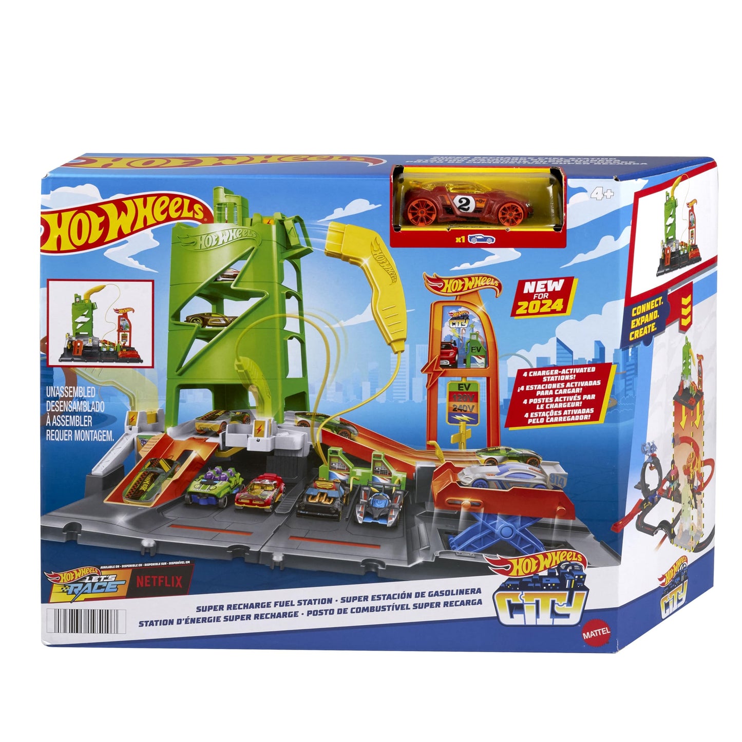 Hot Wheels City Fuel Station Playset with Charger