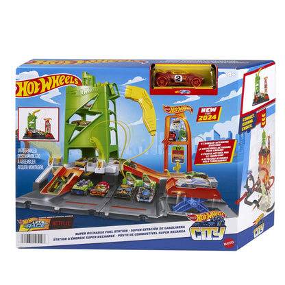 Hot Wheels City Super Recharge Fuel Station Set